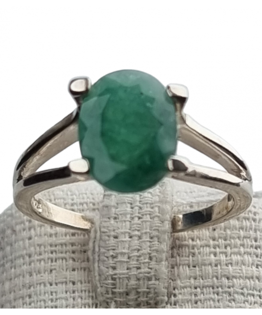 Bague Emeraude Argent 925 Taille 56