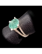 Bague Emeraude Argent 925 Taille 56