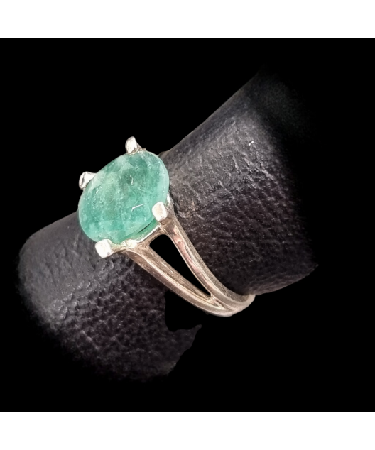 Bague Emeraude Argent 925 Taille 56