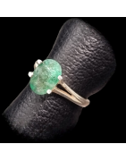 Bague Emeraude Argent 925 Taille 54