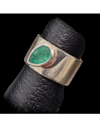 Bague Emeraude Argent 925 Taille 57+
