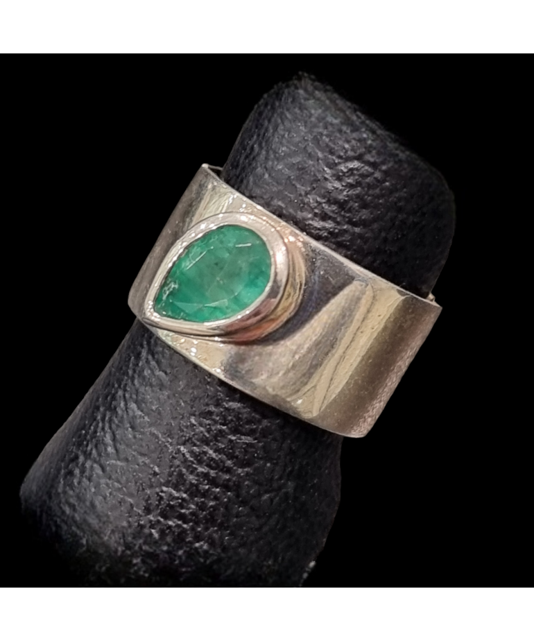 Bague Emeraude Argent 925 Taille 57+
