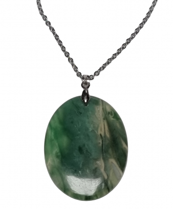 Pendentif Aventurine verte avec chaîne