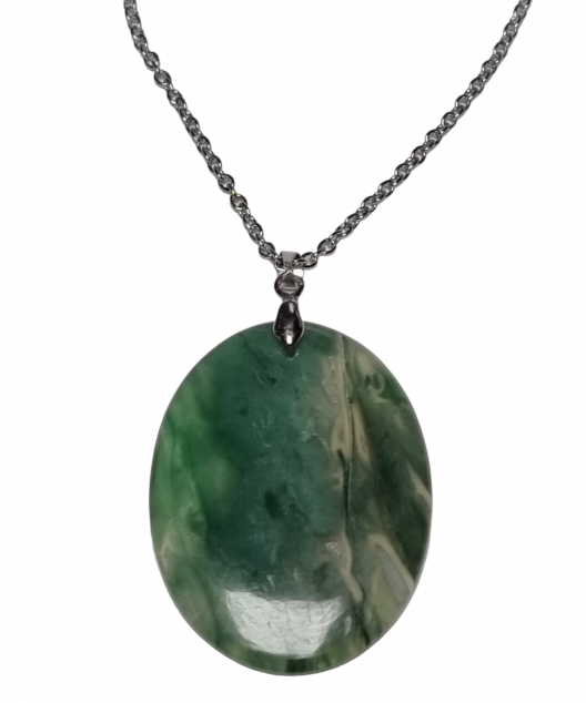Pendentif Aventurine verte avec chaîne