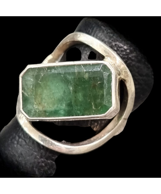 Bague Emeraude Argent 925 Taille 58