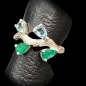 Bague Emeraude & Aigue marine Argent 925 Taille 54