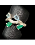 Bague Emeraude & Aigue marine Argent 925 Taille 54
