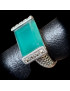 Bague Agate verte naturelle Argent 925 Taille 56