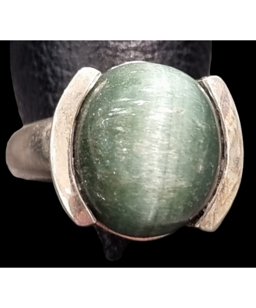Bague Béryl Œil de chat Argent 925 Taille 52