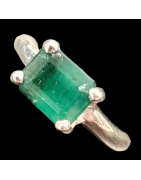 Bague Emeraude Argent 925 Taille 54