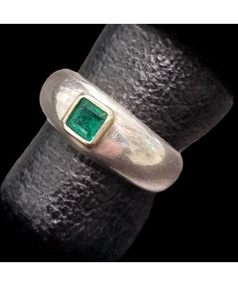 Bague Emeraude Argent 925 Taille 53