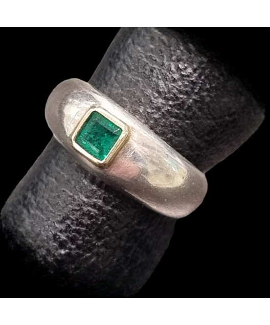 Bague Emeraude Argent 925 Taille 53