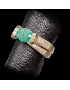 Bague Emeraude Argent 925 Taille 51