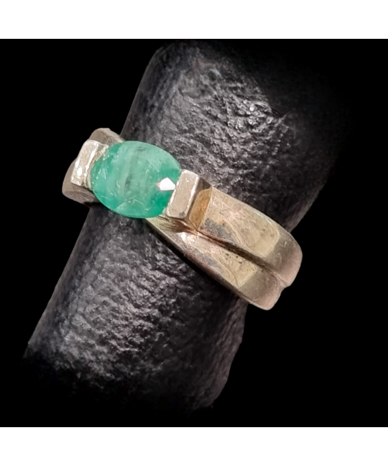 Bague Emeraude Argent 925 Taille 51