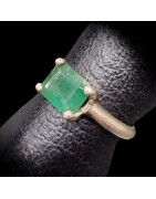 Bague Emeraude Argent 925 Taille 57