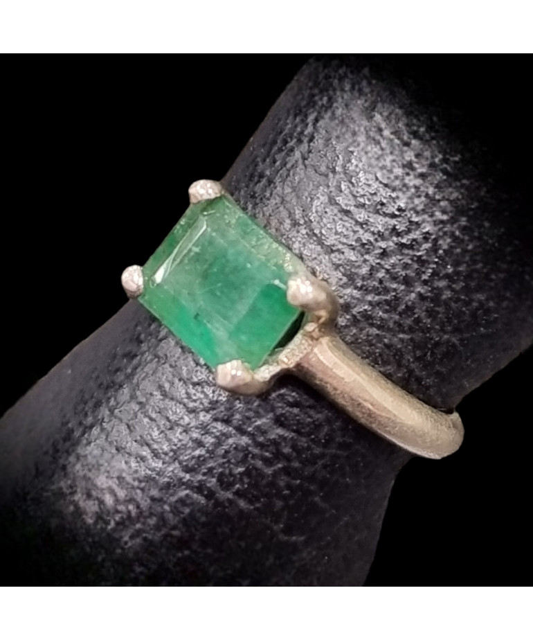 Bague Emeraude Argent 925 Taille 57