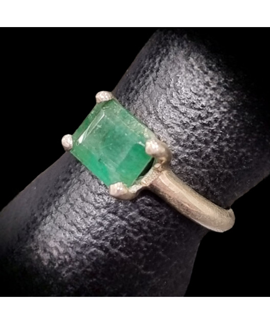 Bague Emeraude Argent 925 Taille 57