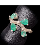 Bague Emeraude Argent 925 Taille 56