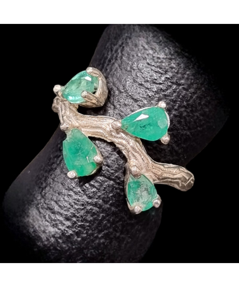 Bague Emeraude Argent 925 Taille 56