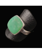 Bague Chrysoprase Argent 925 Taille 60