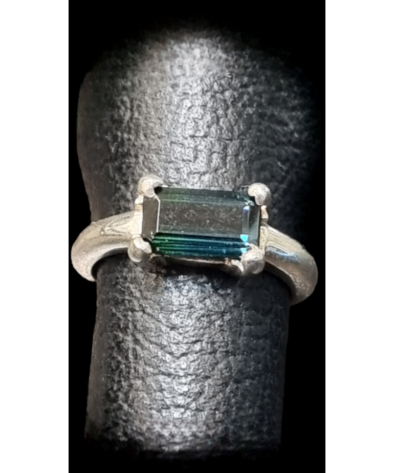 Bague Tourmaline bleue Argent 925 Taille 50