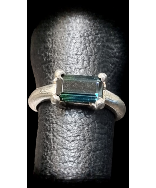 Bague Tourmaline bleue Argent 925 Taille 50