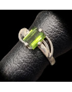 Bague Tourmaline verte Argent 925 Taille 51