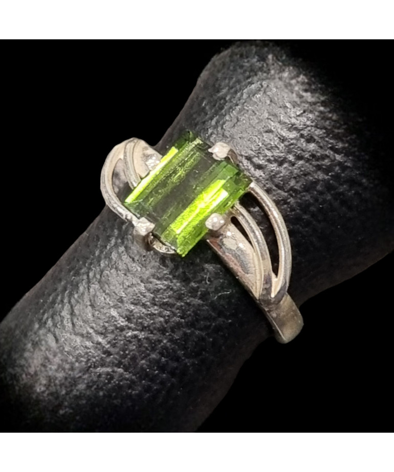Bague Tourmaline verte Argent 925 Taille 51