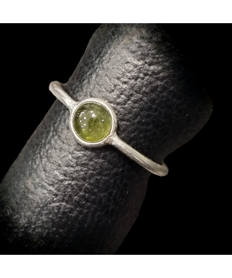 Bague Tourmaline verte Argent 925 Taille 52