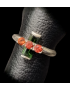 Bague Tourmaline & Grenat Argent 925 Taille 52