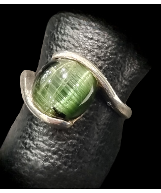 Bague Tourmaline Œil de chat Argent 925 Taille 51