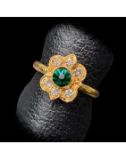 Bague Zirconium Fleur plaqué or Taille 57