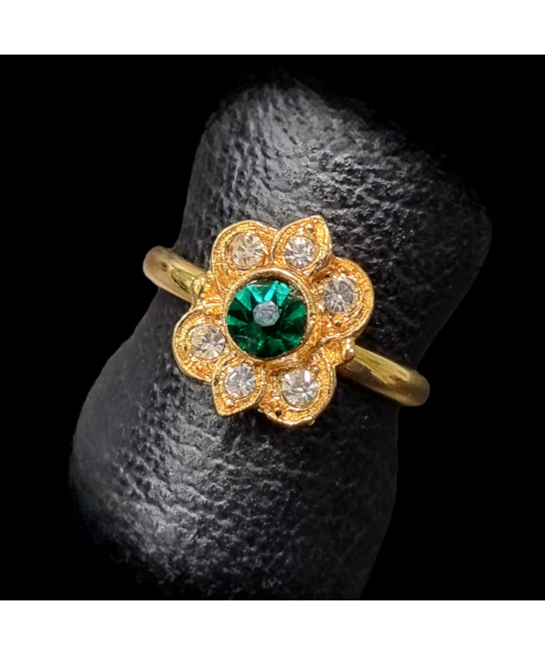 Bague Zirconium Fleur plaqué or Taille 57