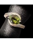 Bague Tourmaline verte Argent 925 Taille 52