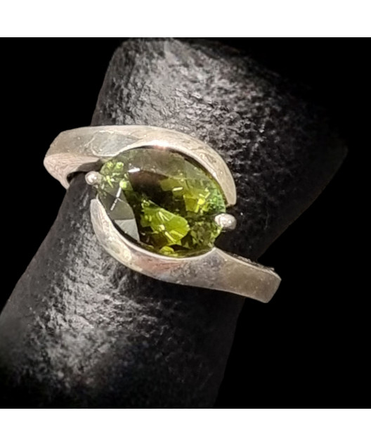 Bague Tourmaline verte Argent 925 Taille 52
