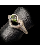 Bague Tourmaline verte Cœur Argent 925 Taille 52
