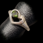 Bague Tourmaline verte Cœur Argent 925 Taille 52