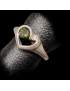 Bague Tourmaline verte Cœur Argent 925 Taille 52