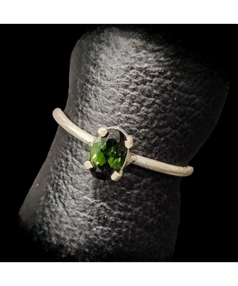 Bague Tourmaline verte Argent 925 Taille 56