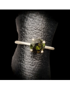 Bague Tourmaline verte Argent 925 Taille 54