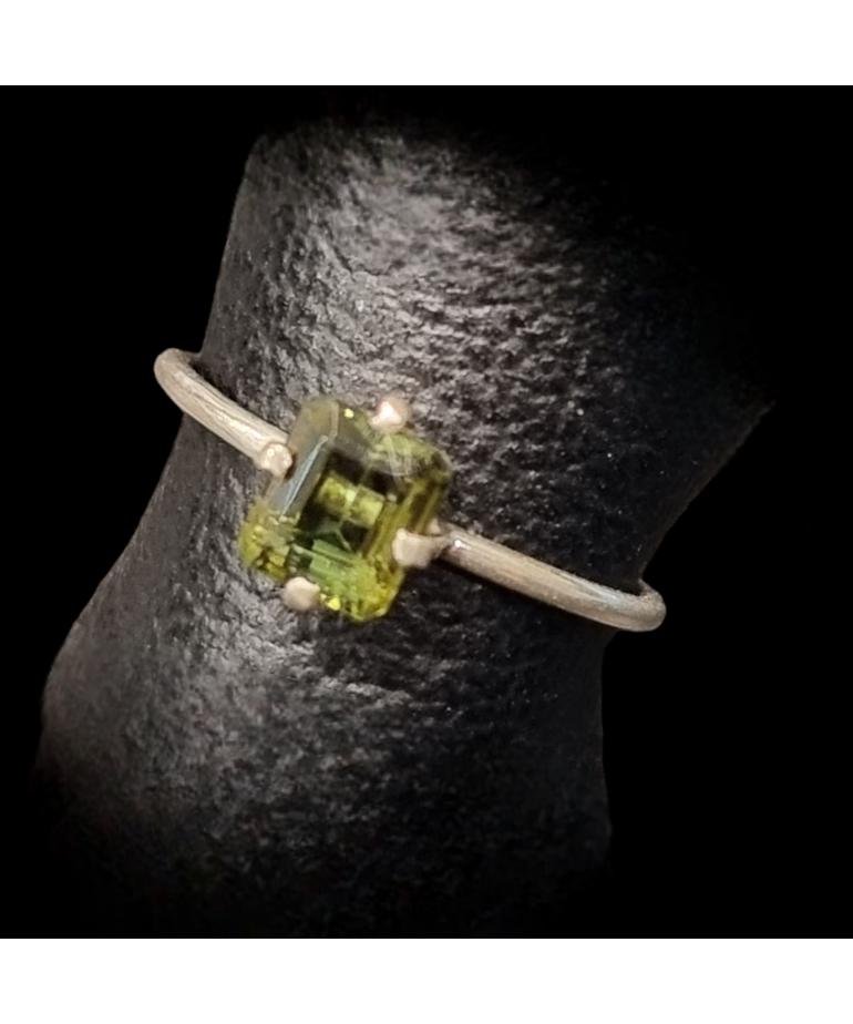 Bague Tourmaline verte Argent 925 Taille 57