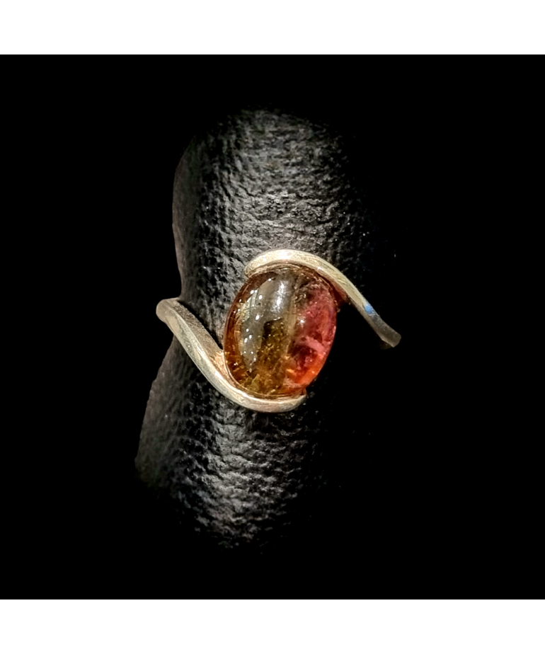 Bague tourmaline melon d'eau Argent 925 Taille 54
