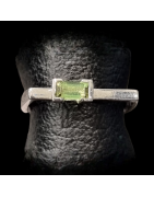 Bague Tourmaline verte Argent 925 Taille 61