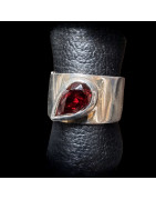 Bague Grenat Argent 925 Taille 57+