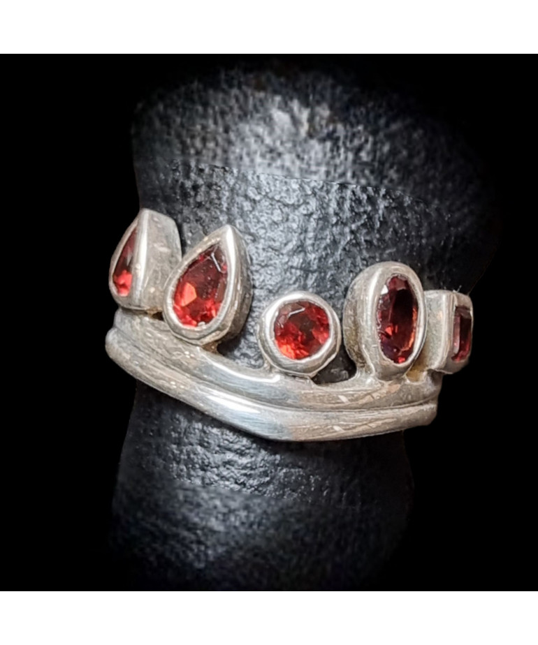 Bague Grenat Argent 925 Taille 55