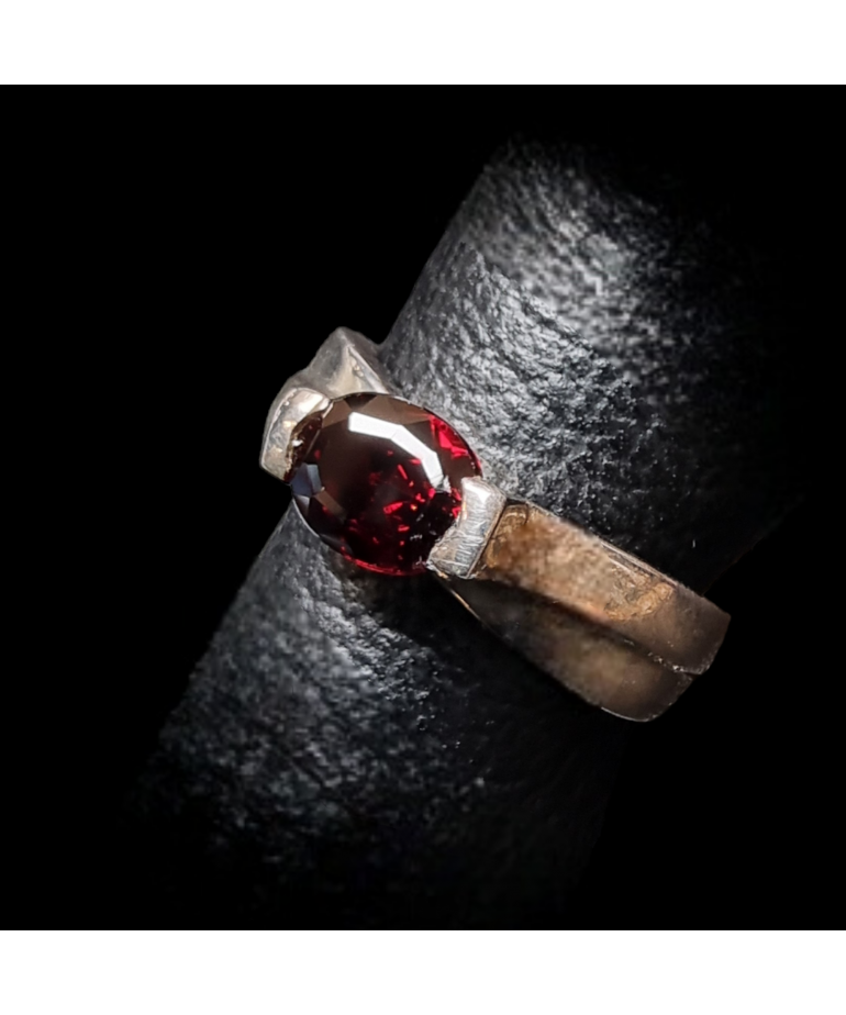Bague Grenat Argent 925 Taille 55