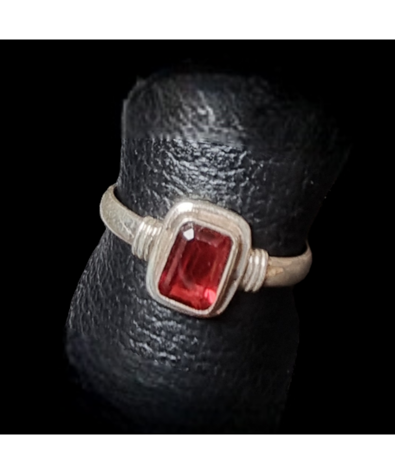 Bague Grenat Argent 925 Taille 58