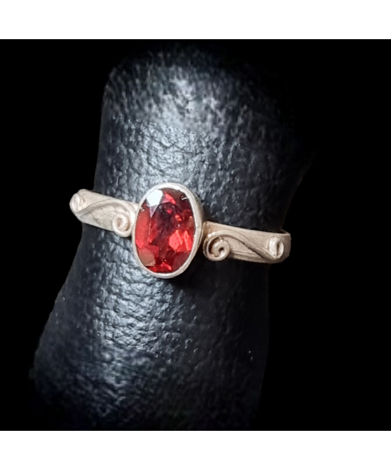 Bague Grenat Argent 925 Taille 57