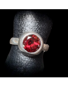 Bague Grenat Argent 925 Taille 56