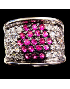 Bague Rubis & Zirconium Argent 925 Taille 55
